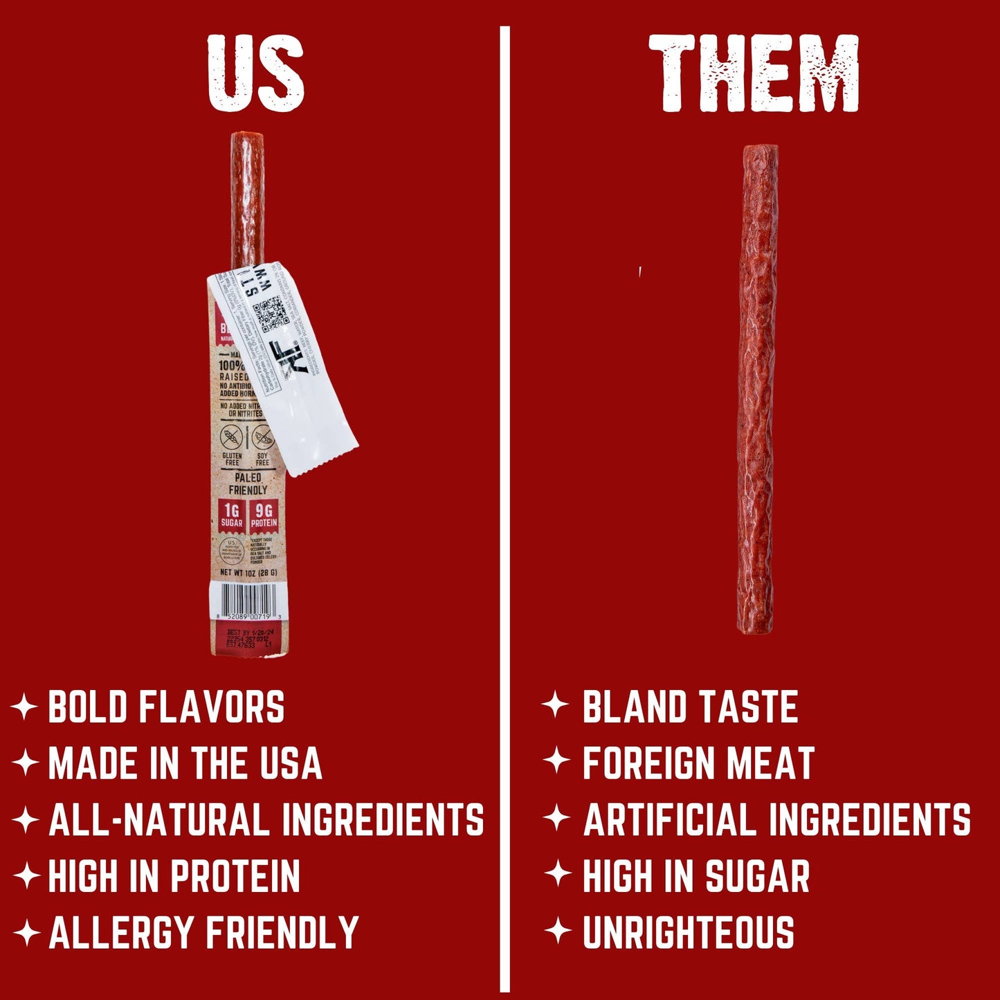 Righteous Felon Craft Jerky - NEW O.G. Hickory Beef Stick