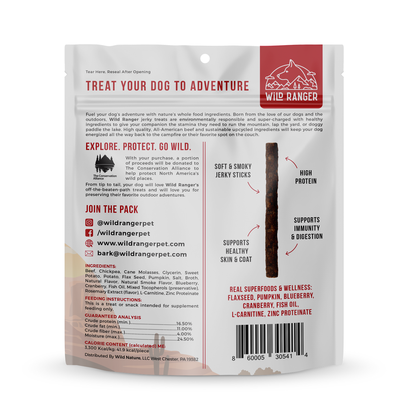 Righteous Felon Craft Jerky - Wild Ranger Beef Jerky Dog Treats (6ct)