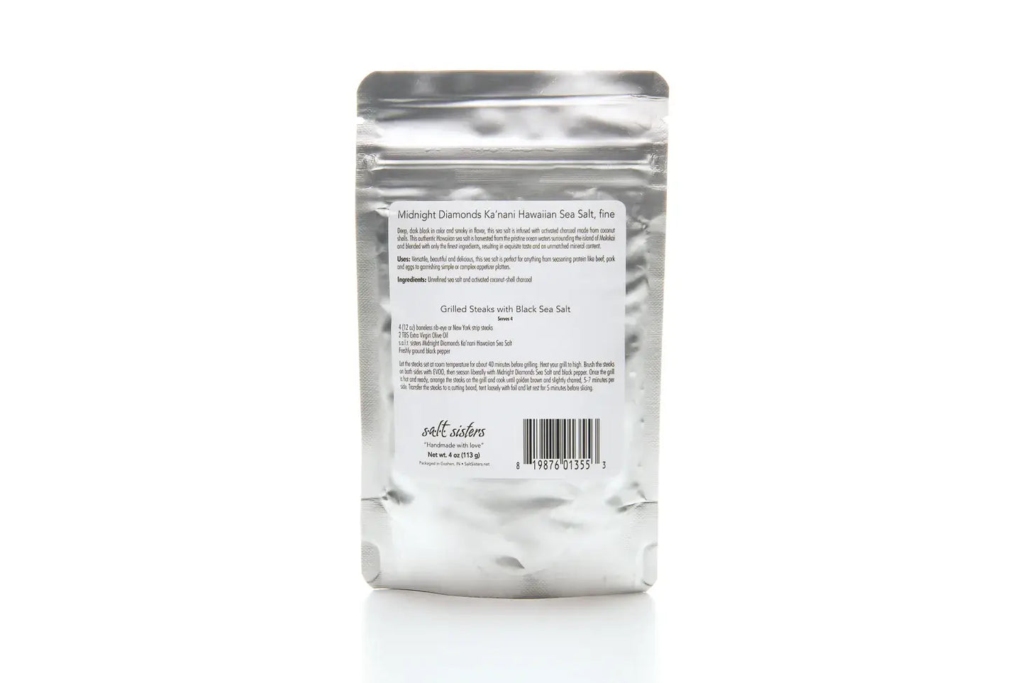 s.a.l.t. sisters (salt sisters) - All-Natural Sea Salt - Hawaiian -Midnight Diamonds -Fine-4oz