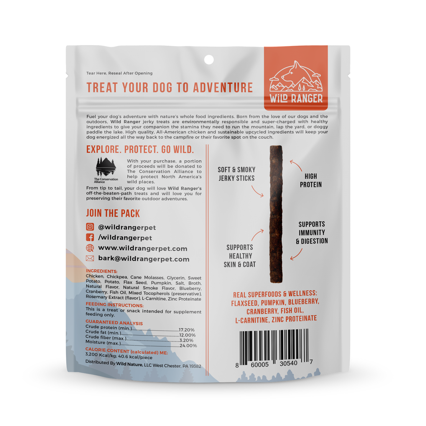 Righteous Felon Craft Jerky - Wild Ranger Chicken Jerky Dog Treats (6ct)