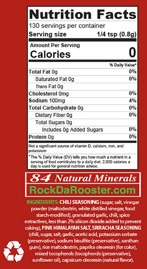 Everything Sriracha - 4 oz Shaker Sriracha Himalayan Pink Salt