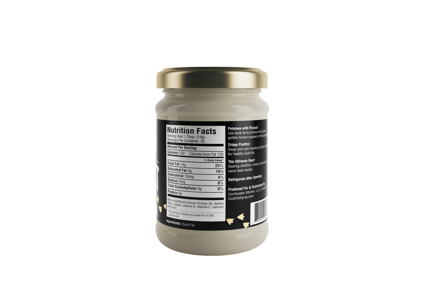 Cornhusker Kitchen Duck Fat Spray - 14 oz Jars - Premium Rendered Duck Fat